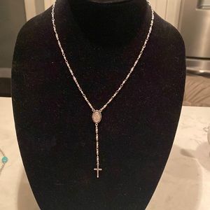 Silvertone Rosary bead necklace